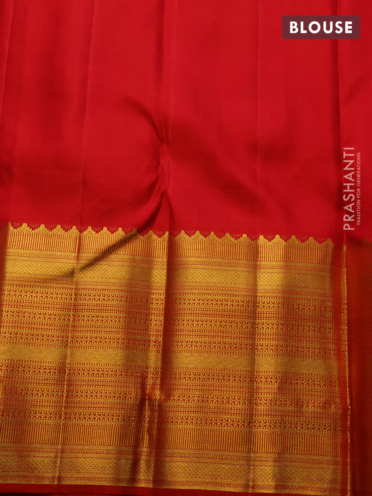 Pure kanchipuram silk saree teal blue and red with allover zari woven brocade weaves and long rich zari woven border - Image 4