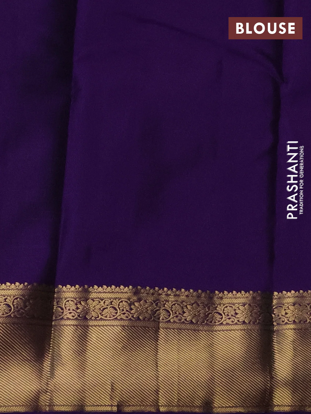 Pure kanchipuram silk saree teal blue and violet with zari woven buttas and zari woven border - Image 3
