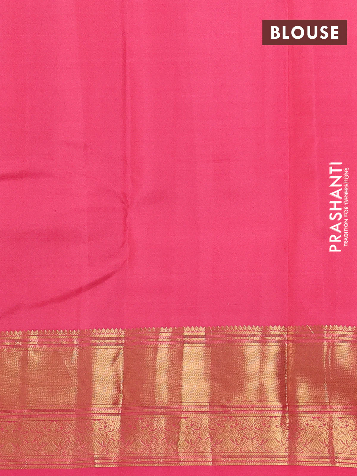 Pure kanchipuram silk saree teal green and pink with allover zari checks & buttas and rich zari woven border - Image 3