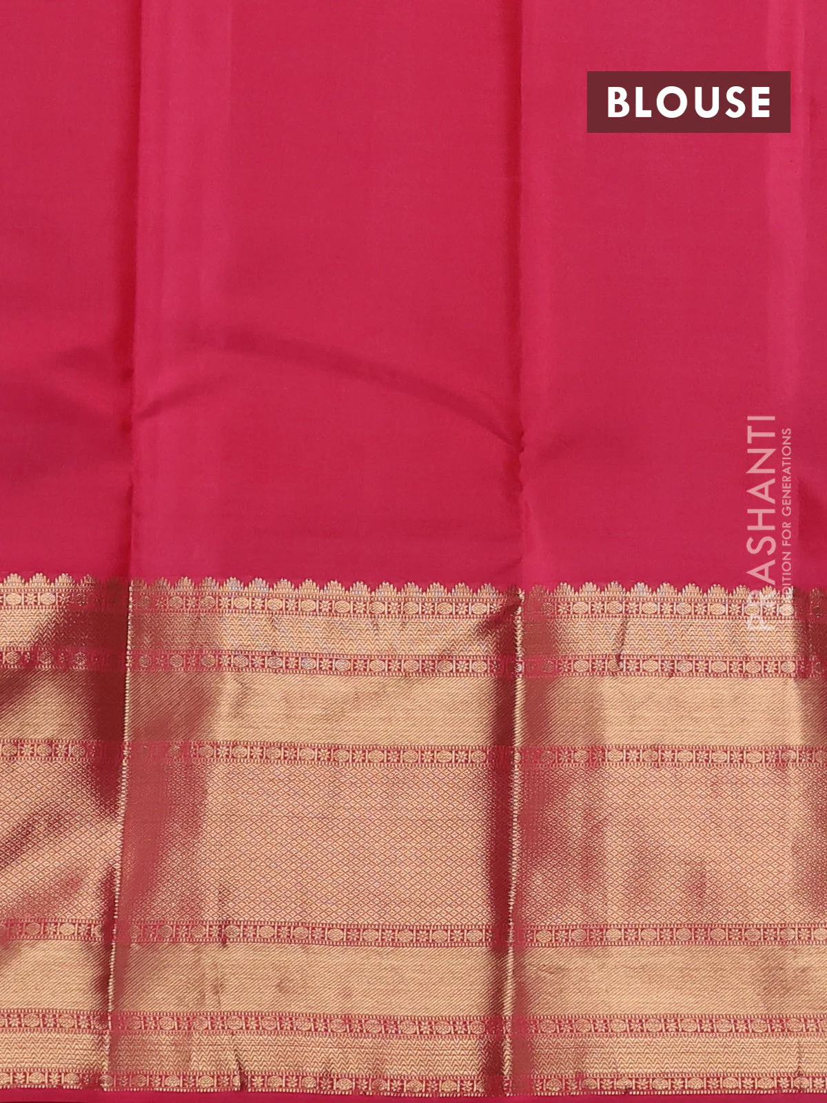 Pure kanchipuram silk saree teal green and pink with allover zari weaves and long zari woven border - Image 4