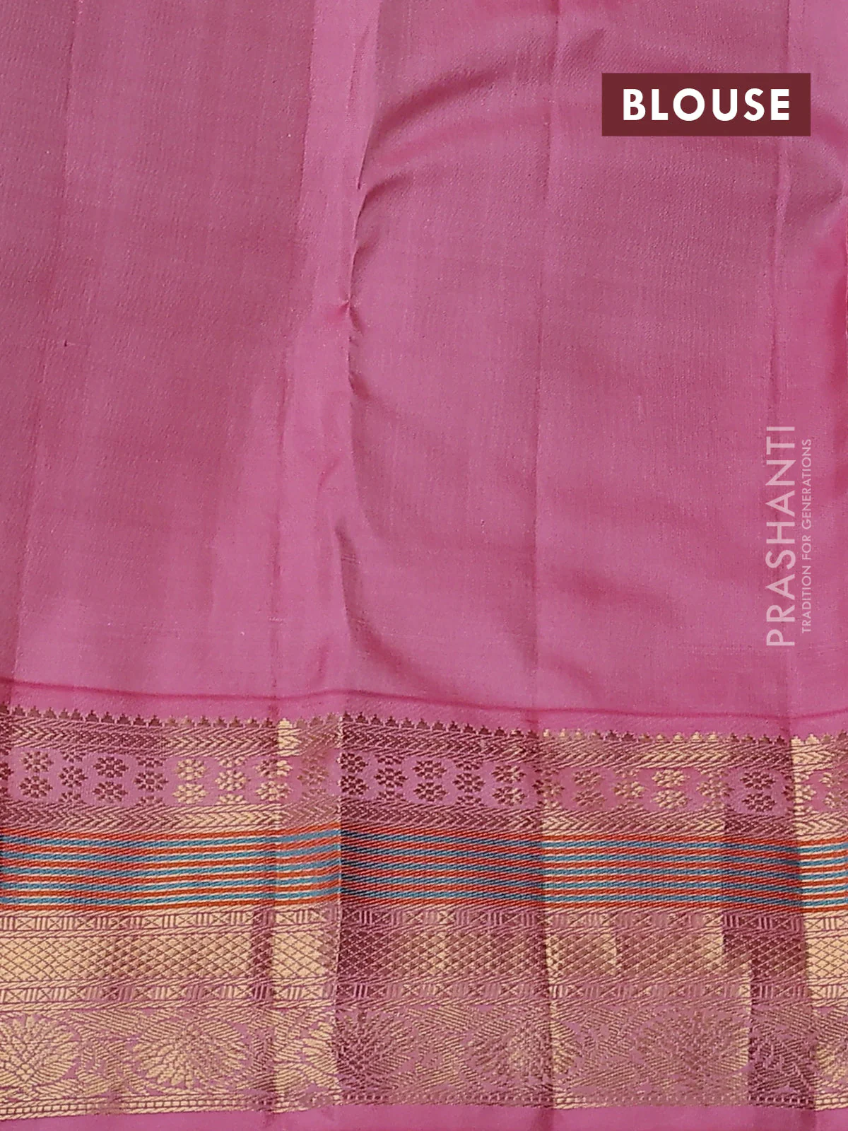 Pure kanchipuram silk saree teal green shade and light pink with allover self emboss & zari weaves and zari woven korvai border - Image 3