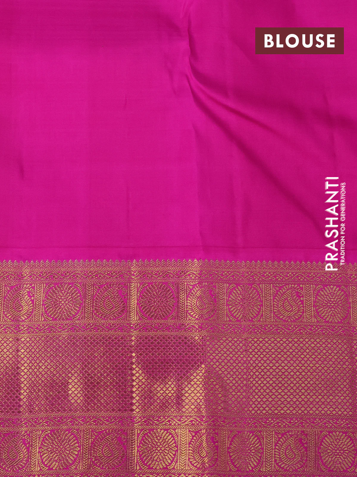 Pure kanchipuram silk saree teal green shade and pink with zari woven buttas and long zari woven korvai border - Image 4