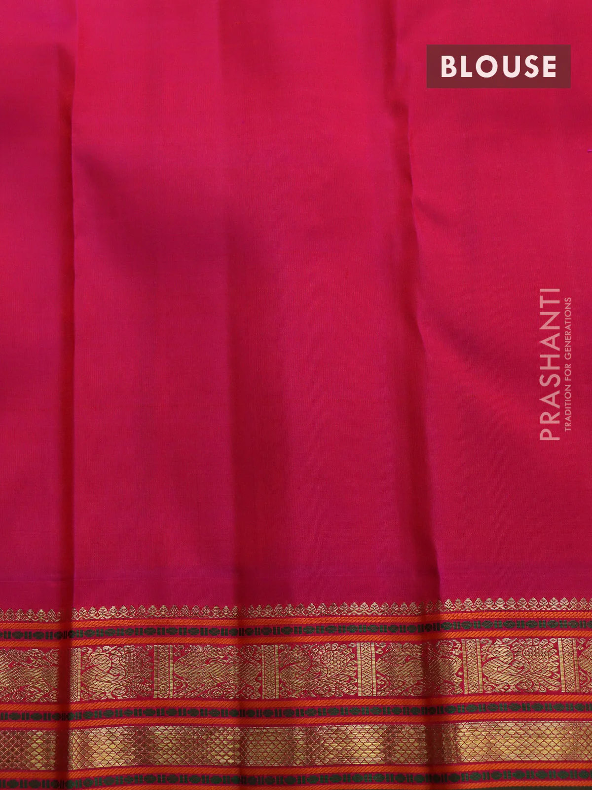 Pure kanchipuram silk saree teal green shade and pink with zari woven buttas and zari woven korvai border - Image 5
