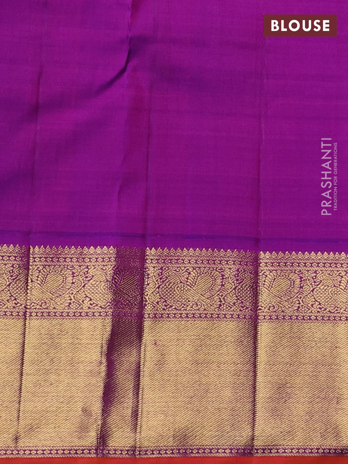 Pure kanchipuram silk saree teal green shade and purple with annam & rudhraksha zari woven buttas and rich zari woven korvai border - Image 4