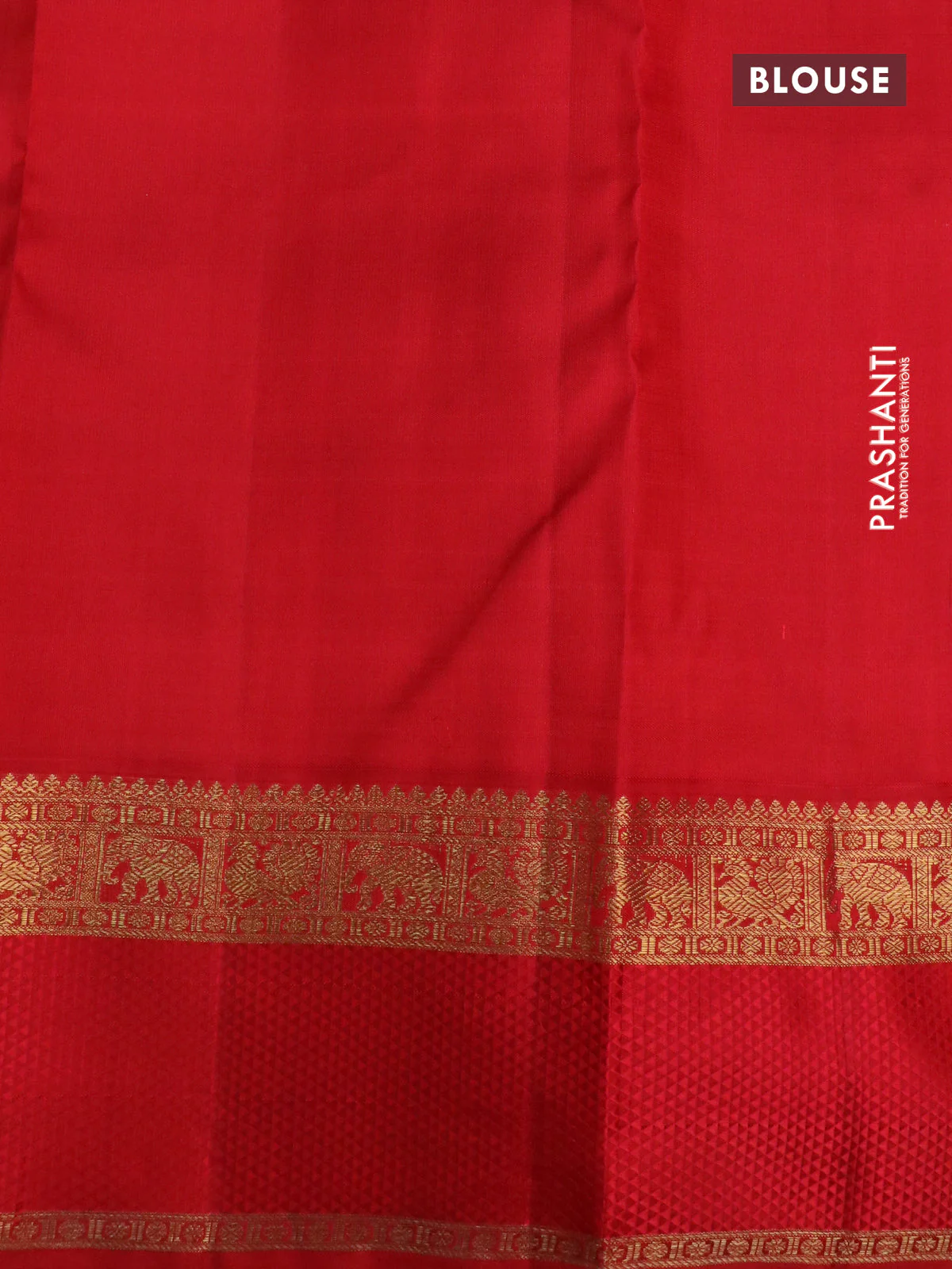 Pure kanchipuram silk saree violet and red with allover zari stripe pattern and rettapet zari woven korvai border - Image 5