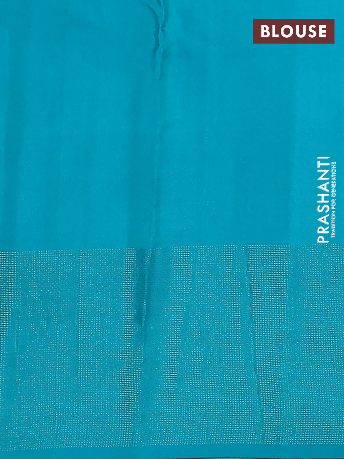 Pure kanchipuram silk saree violet and teal blue with zari woven buttas and simple zari border - Image 3