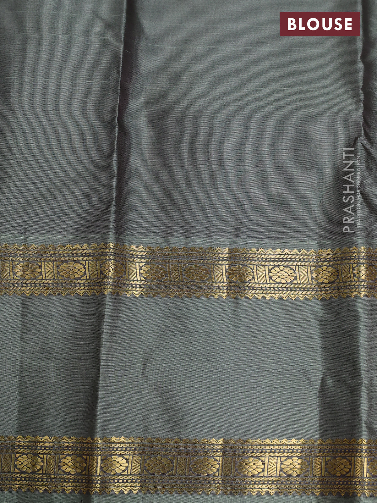 Pure kanchipuram silk saree wine shade and greyish green with allover zari checked pattern and rettapet zari woven border - Image 9