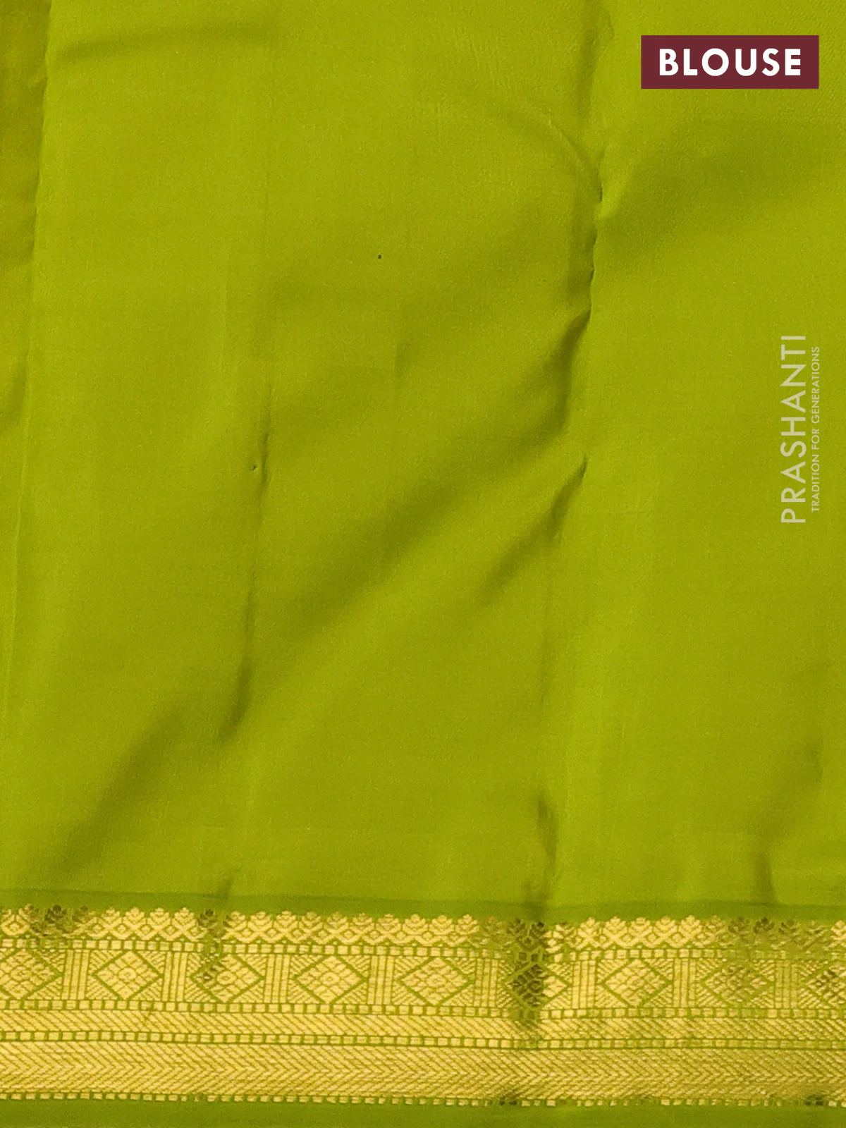 Pure kanchipuram silk saree wine shade and lime green with zari small checked pattern and zari woven korvai border - Image 4