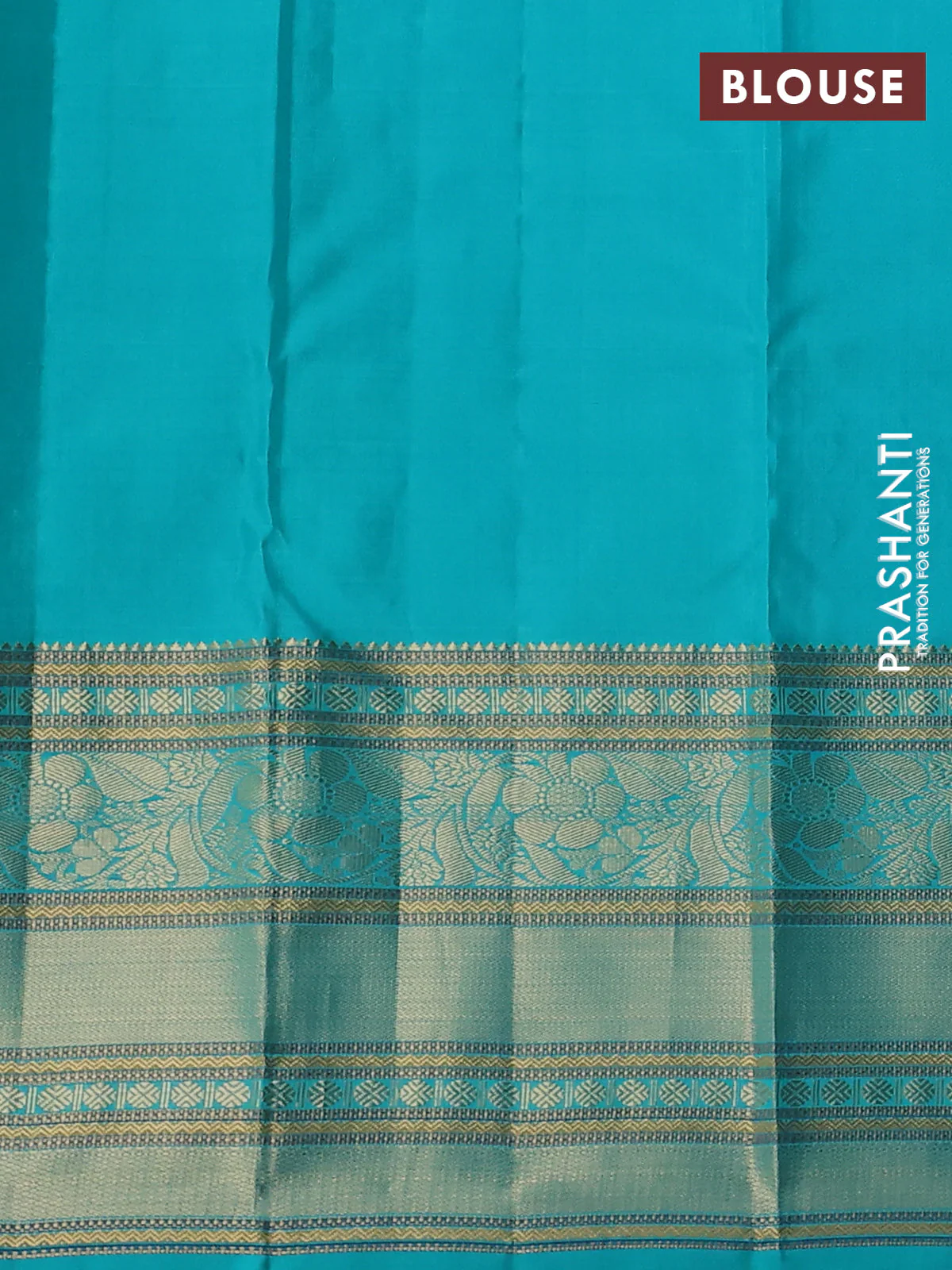 Pure kanchipuram silk saree wine shade and teal blue with allover zari weaves and long zari woven korvai border - Image 3