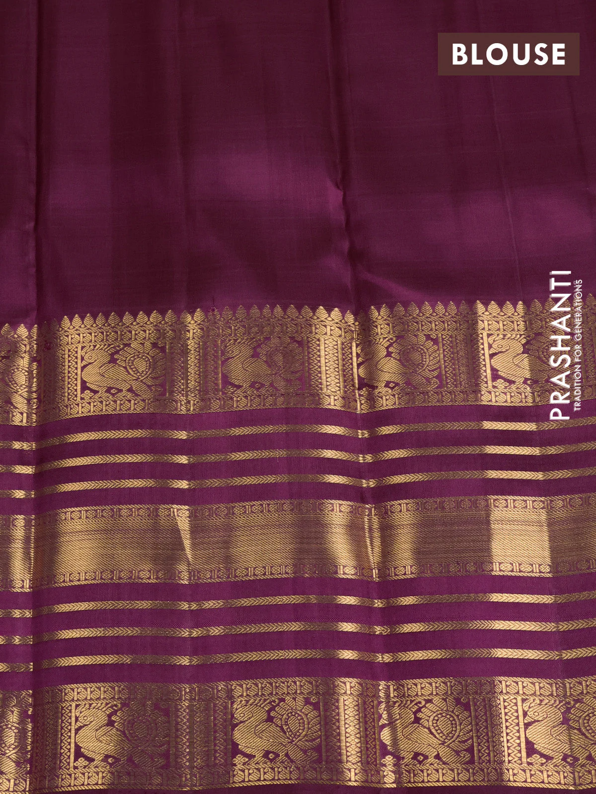 Pure kanchipuram silk saree wine shade with allover zari woven butta weaves and long rich zari woven border - Image 4