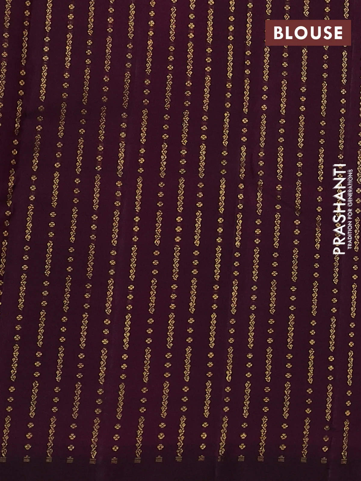 Pure kanchipuram silk saree wine shade with half & half style and long zari woven border - Image 4