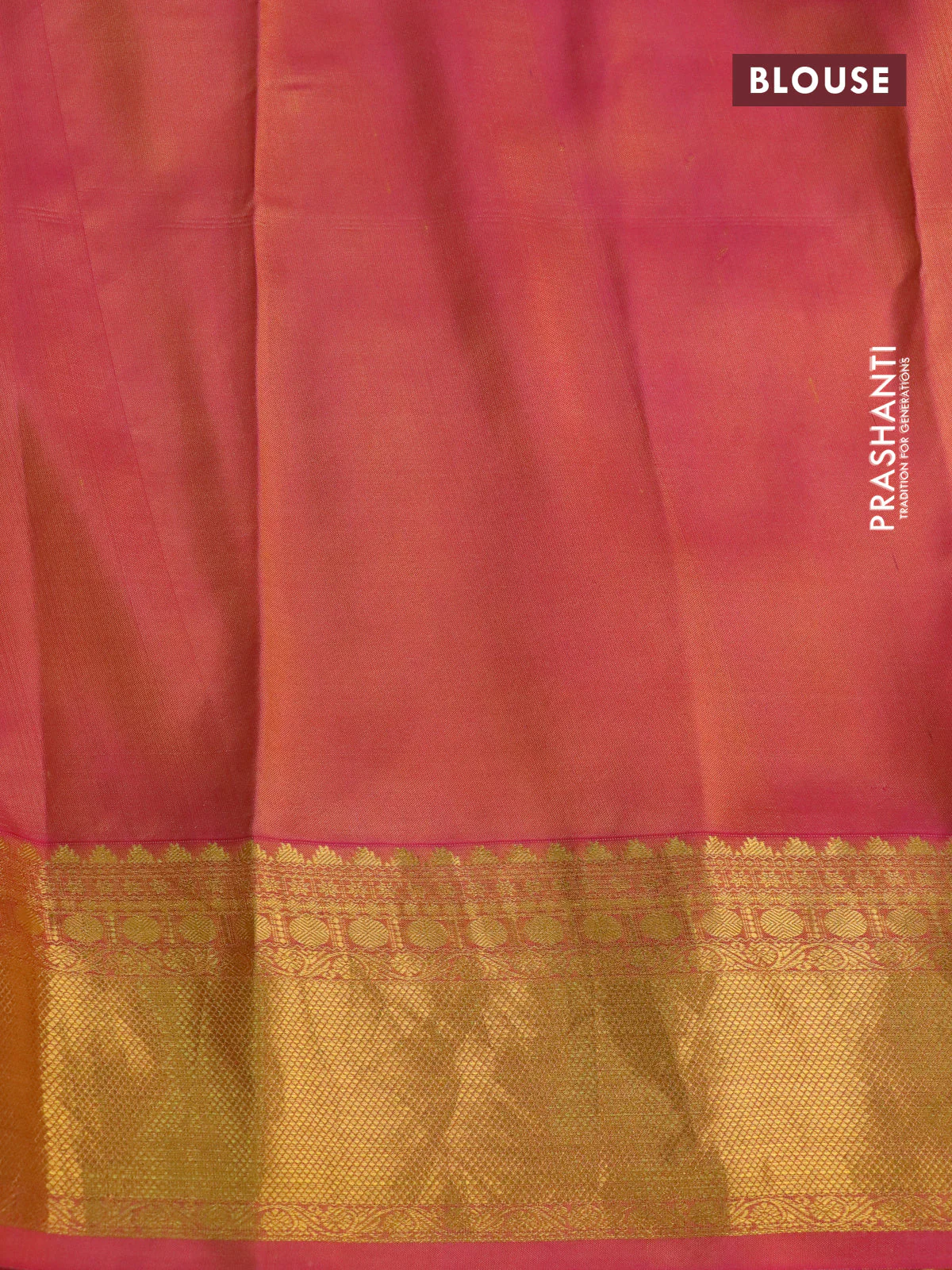 Pure kanchipuram silk saree yellow and pink with allover pen kalamkari prints & zari buttas and zari woven border - Image 4