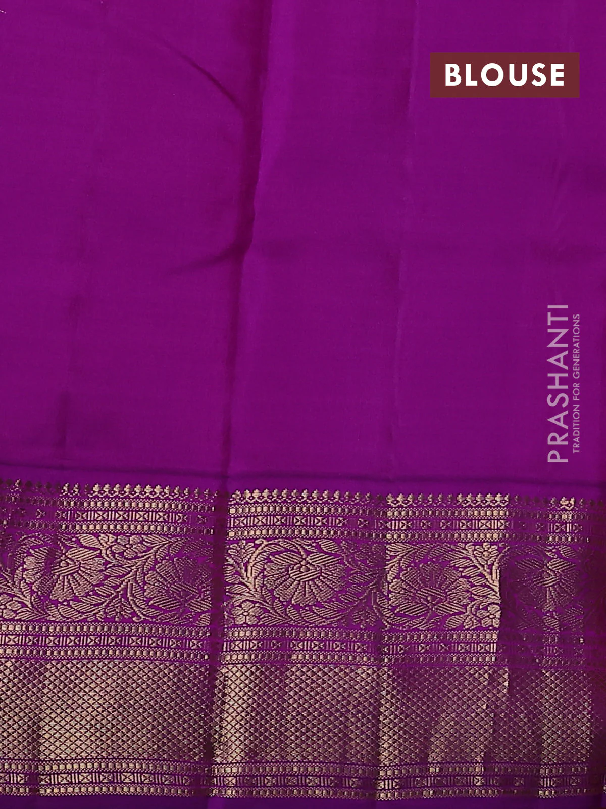 Pure kanchipuram silk saree yellow and purple with zari woven buttas and zari woven korvai border - Image 3