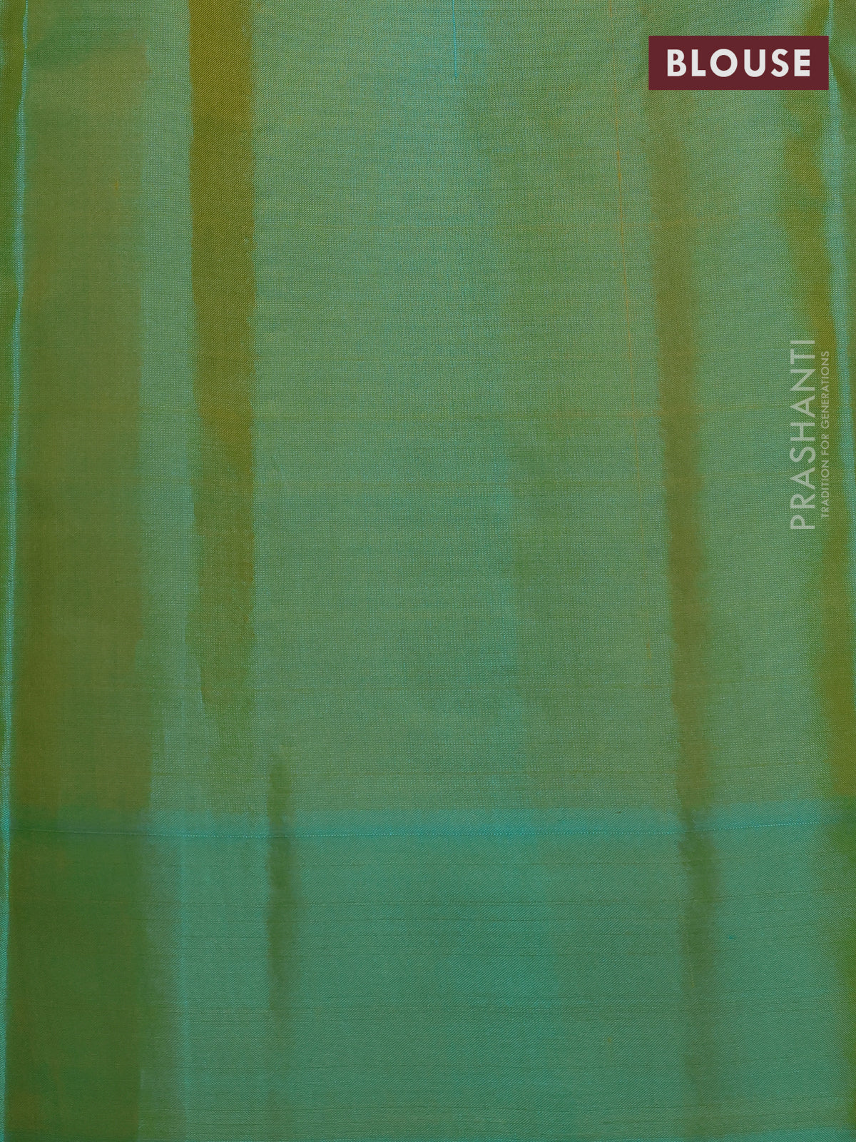 Pure kanchipuram silk saree yellow and teal green with zari woven buttas and zari woven butta border - Image 4