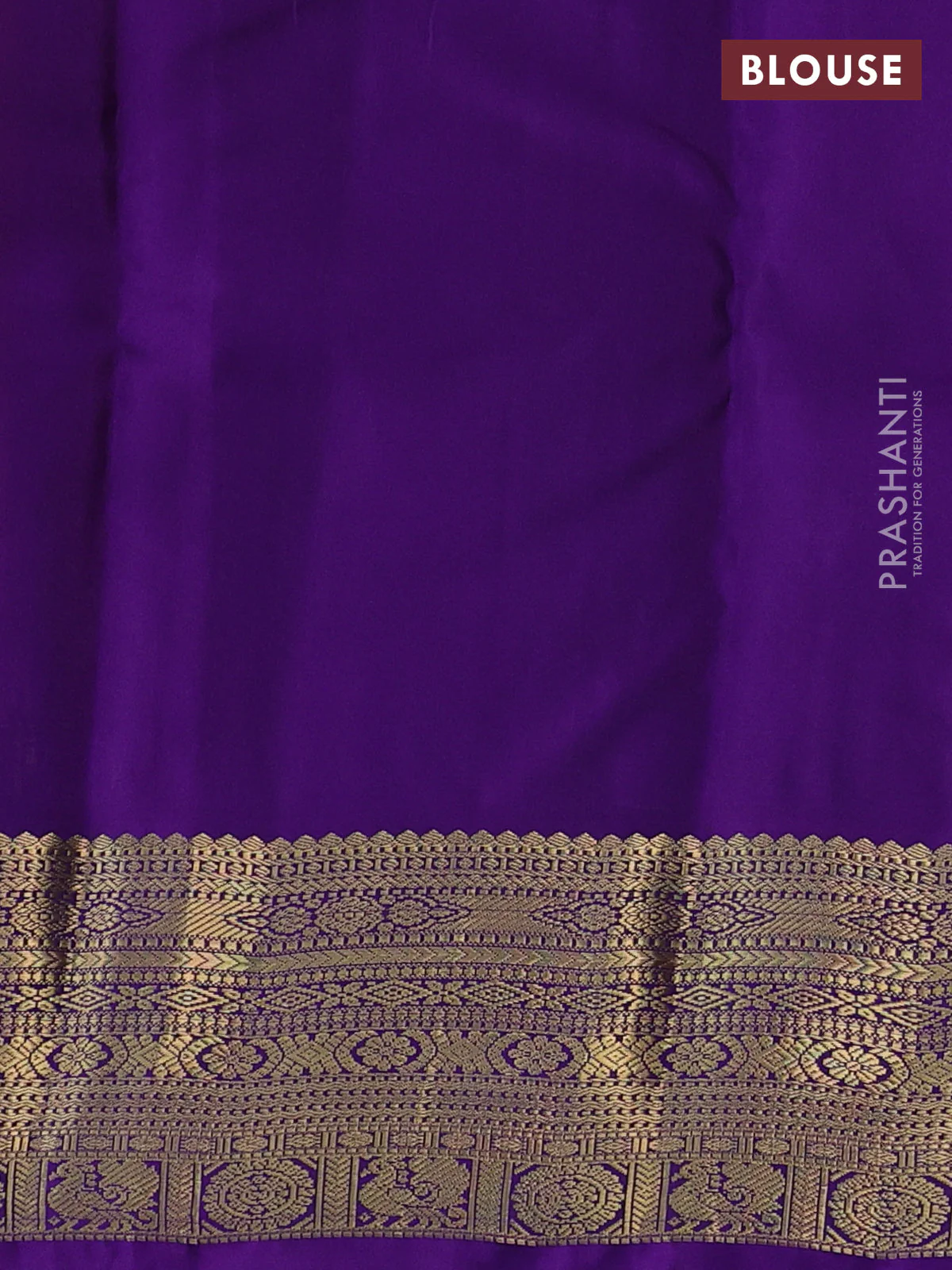 Pure kanchipuram silk saree yellow and violet with zari woven buttas and rich zari woven korvai border - Image 4
