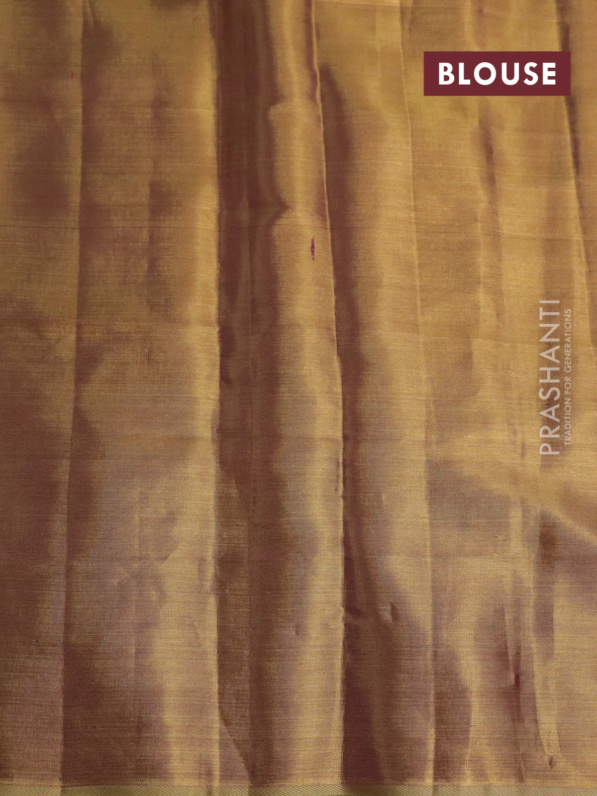Pure kanchipuram tissue silk saree gold and dual shade of purple with floral design motif and long rich floral design border - Image 9
