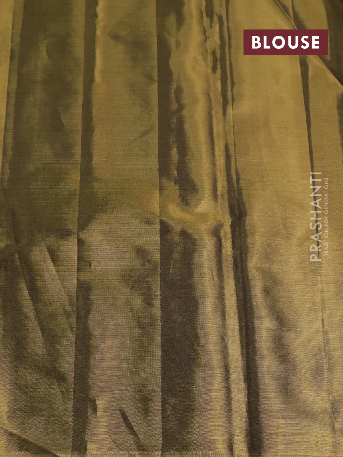 Pure kanchipuram tissue silk saree gold and navy blue with floral design motif and long rich floral design border - Image 4