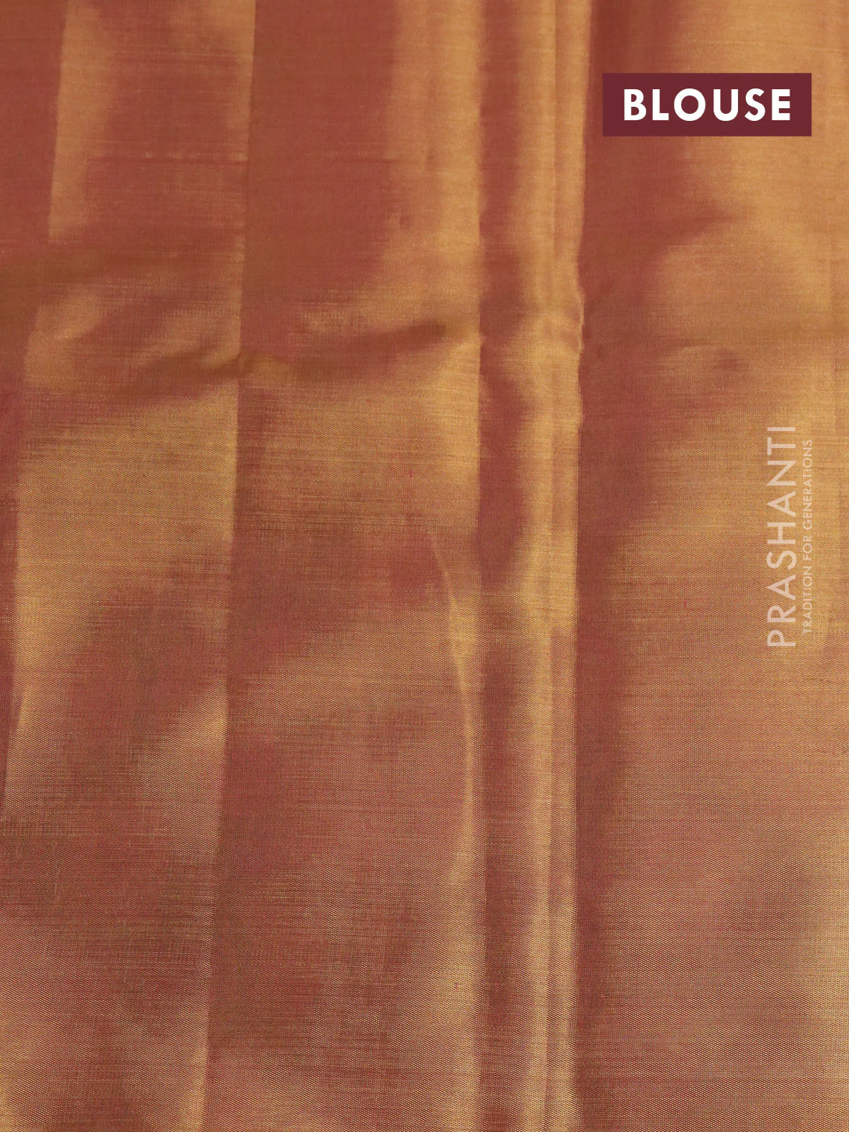Pure kanchipuram tissue silk saree gold and peach pink with floral design motif and long rich floral design border - Image 4