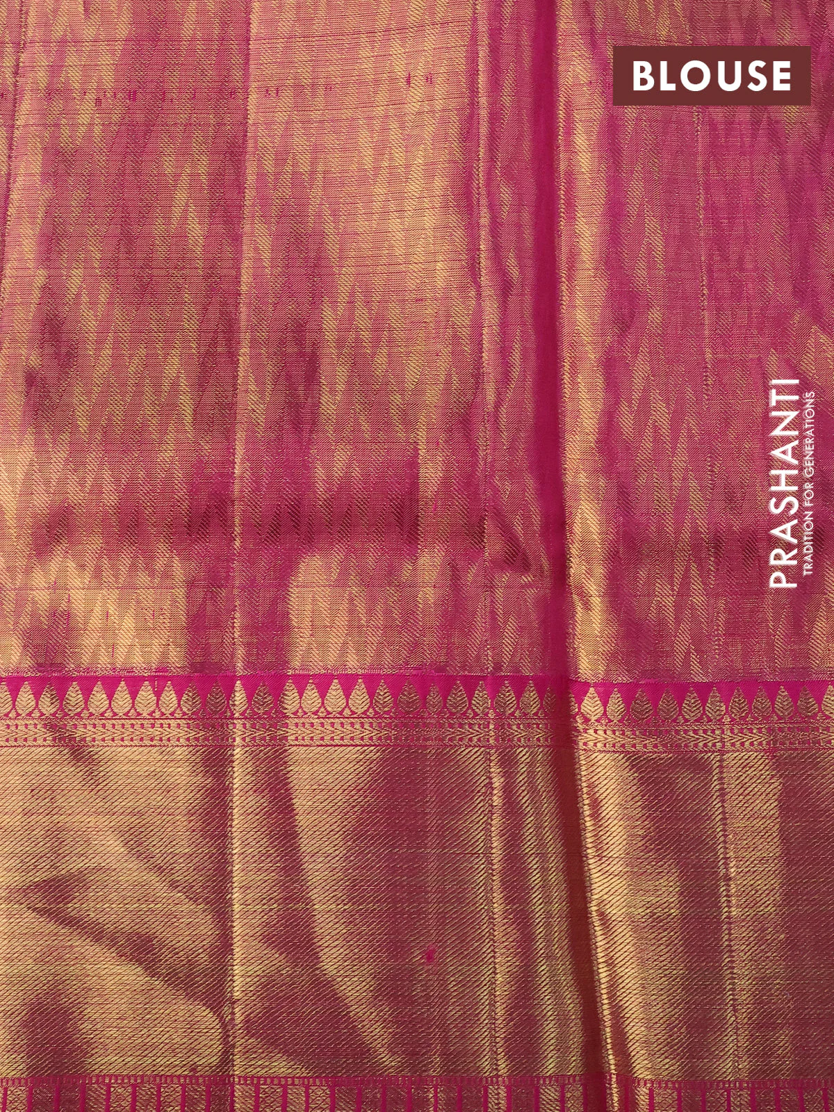 Pure kanchipuram tissue silk saree lavender and pink with allover thread & zari woven brocade weaves and long rich zari woven border - Image 4