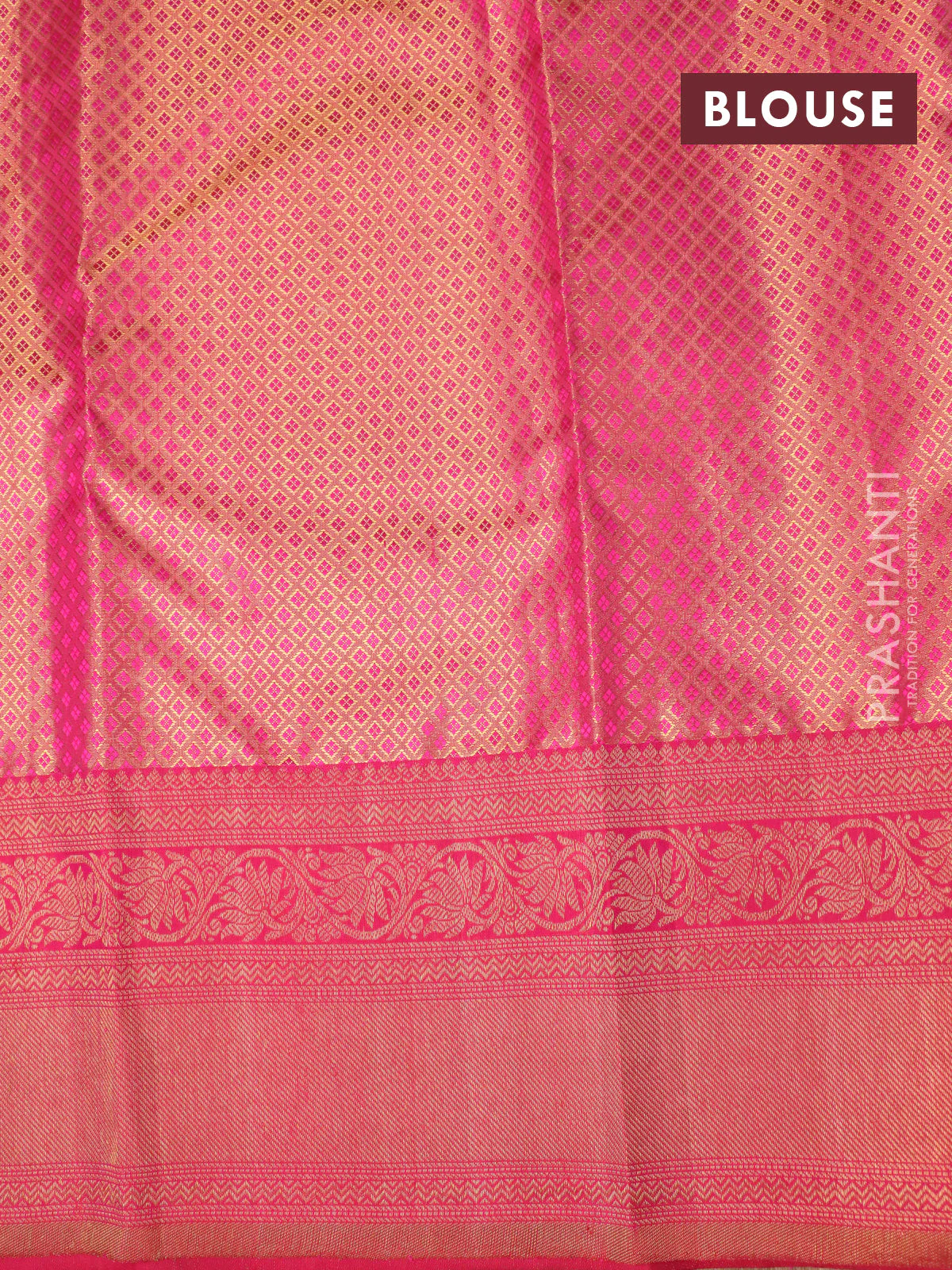 Pure kanchipuram tissue silk saree light green and pink with allover zari woven brocade weaves and zari woven border - Image 4