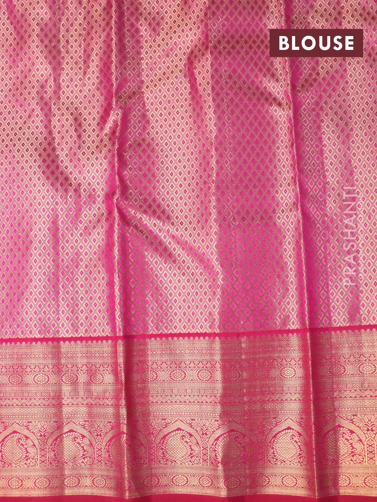 Pure kanchipuram tissue silk saree light green and pink with allover zari woven brocade weaves and zari woven border - Image 4