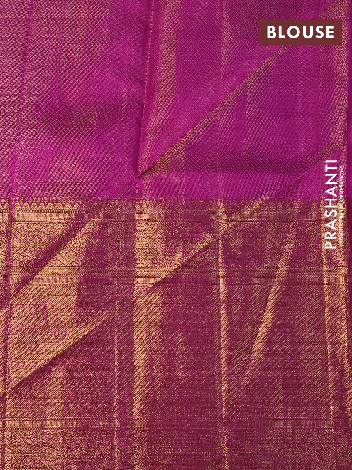 Pure kanchipuram tissue silk saree mustard shade and pink with allover silver zari woven brocade weaves and long rich zari woven border - Image 4