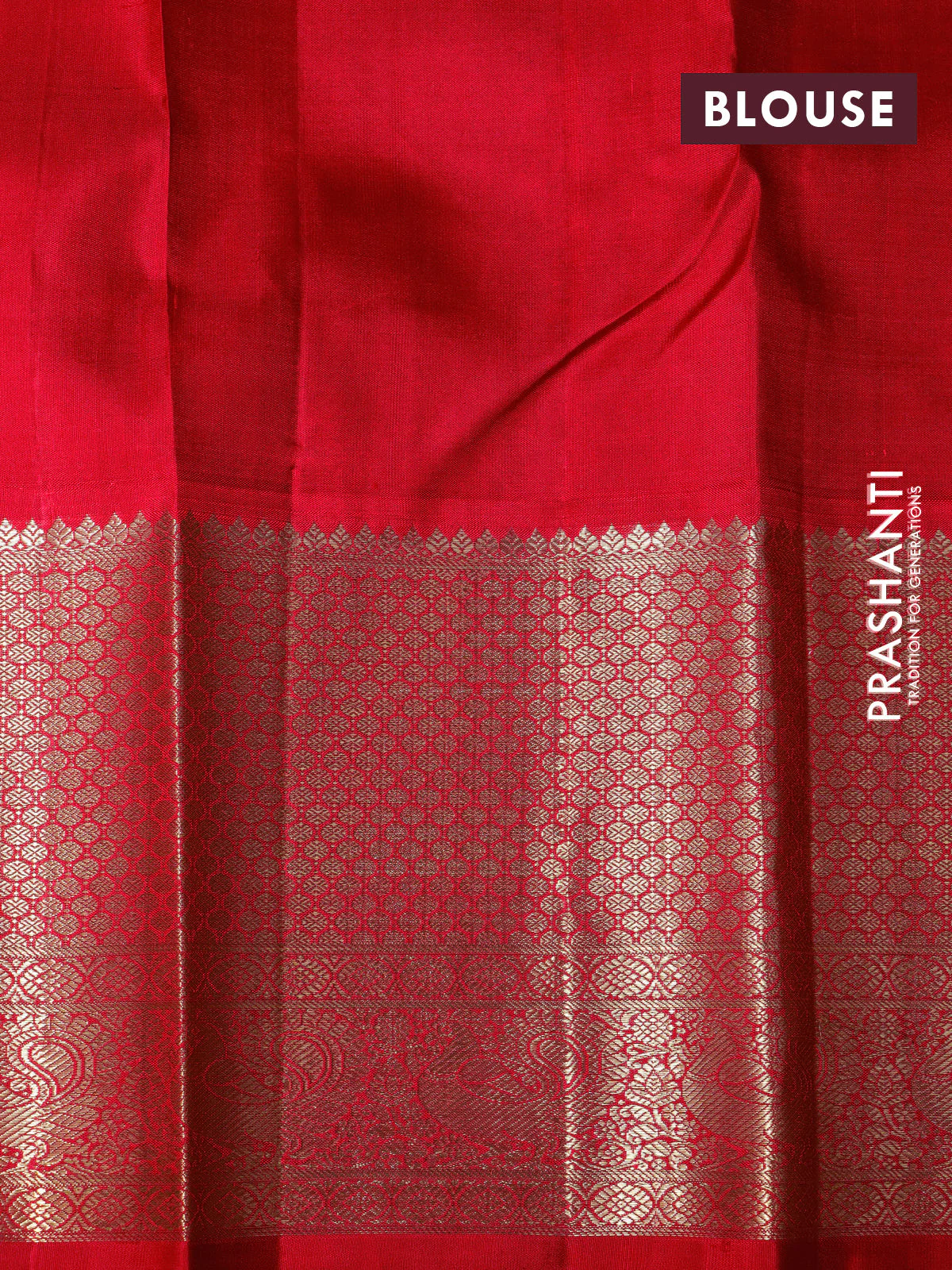Pure kanchipuram tissue silk saree mustard shade and red with allover zari woven brocade weaves and long zari woven annam border - Image 4