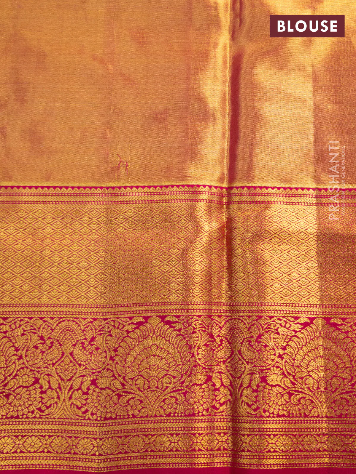Pure kanchipuram tissue silk saree pista green and pink with allover zari woven mina weaves and long zari woven border - Image 4