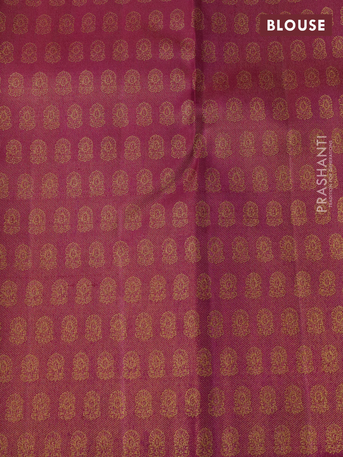 Pure kanchipuram tissue silk saree purple and green with allover zari woven brocade weaves and floral design zari woven border - Image 5