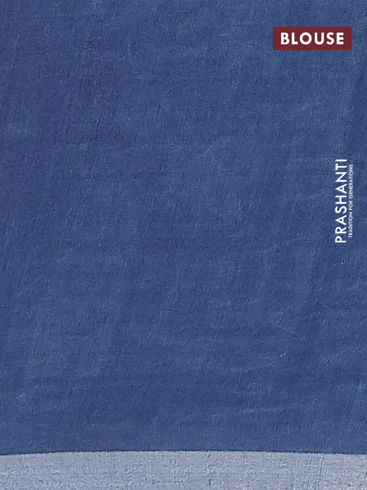 Pure linen saree blue and bluish grey with plain body and silver zari woven border - Image 4