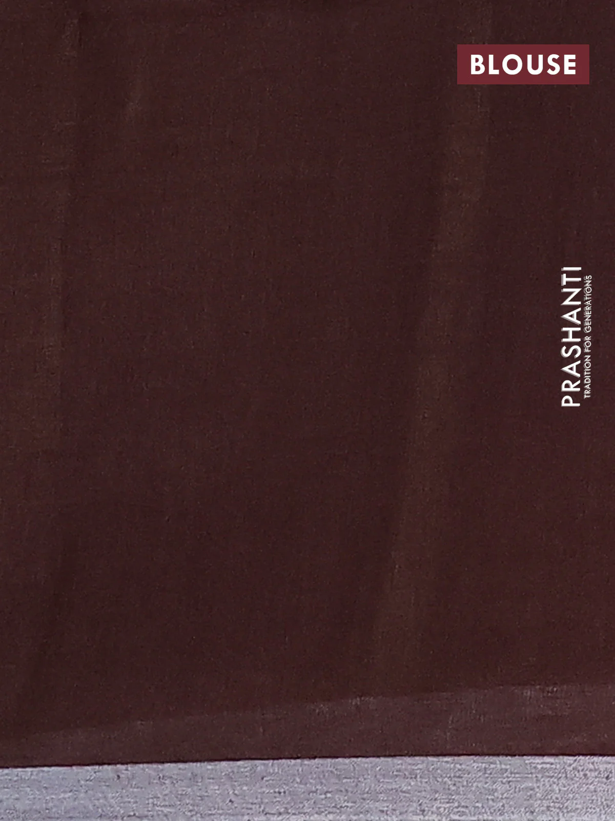 Pure linen saree brown with plain body and silver zari woven border - Image 4