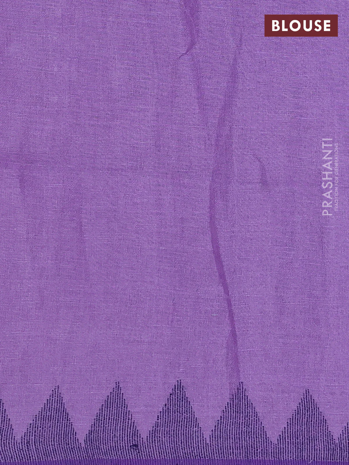 Pure linen saree lavender with plain body and thread weaving pallu - Image 3