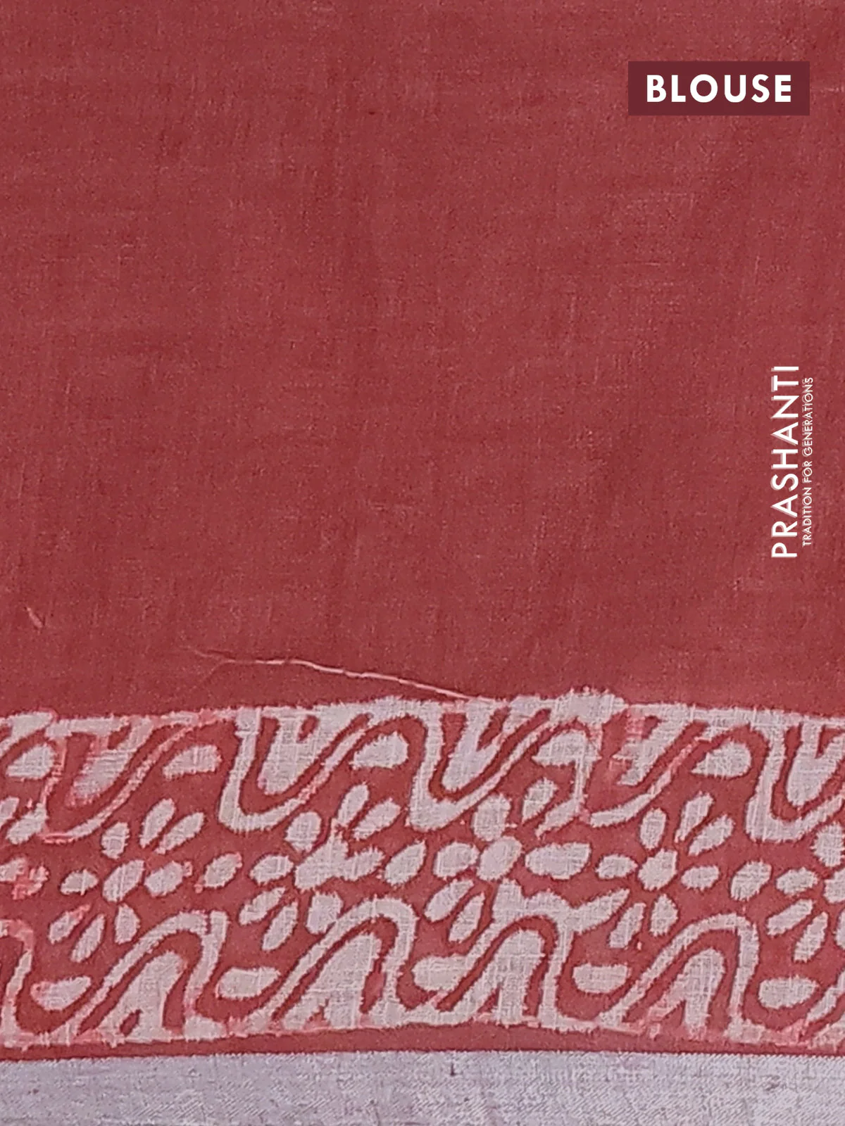 Pure linen saree maroon with allover butta prints and silver zari woven border - Image 4