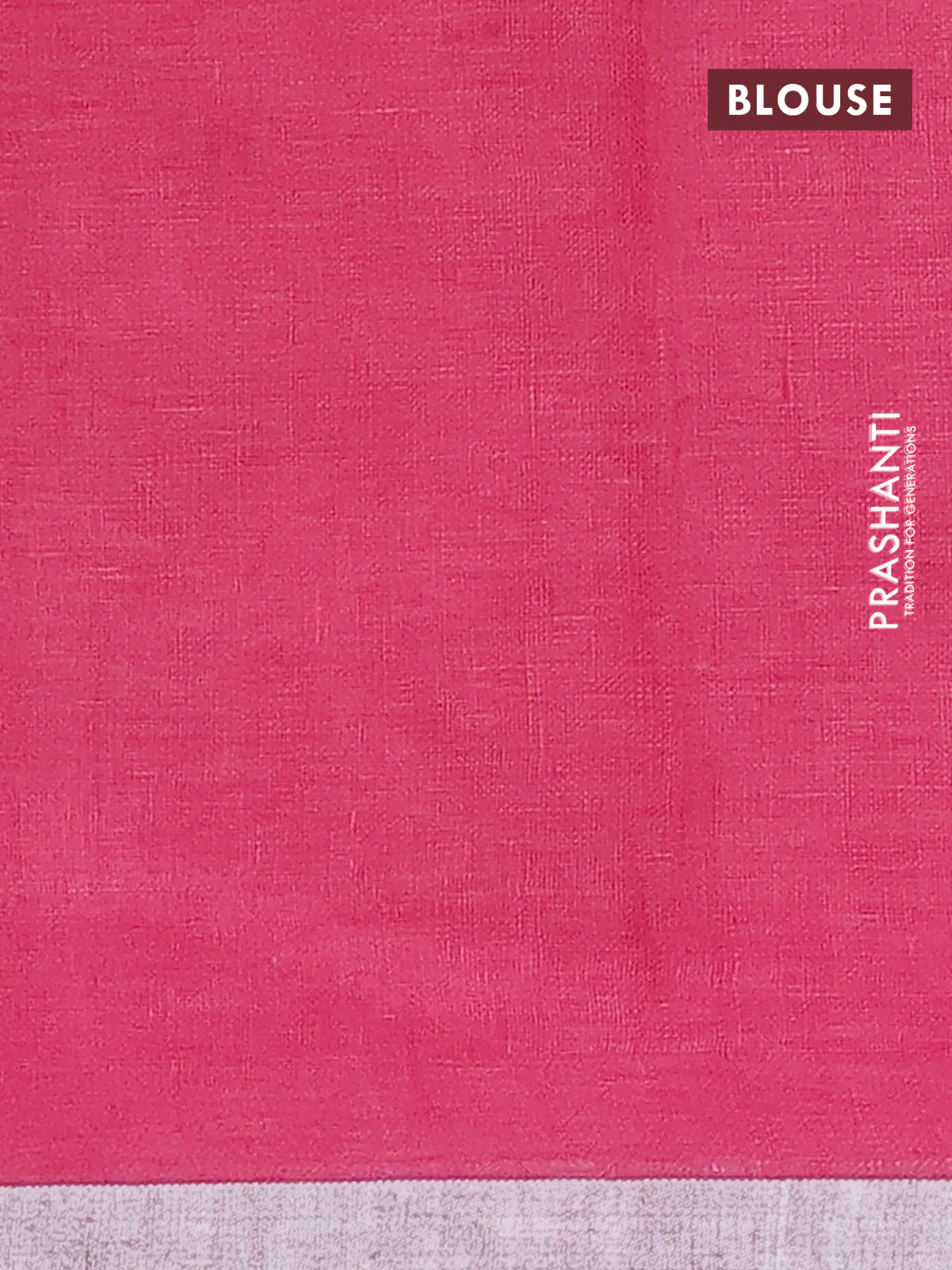 Pure linen saree peach pink and pink with plain body and silver zari woven border - Image 4