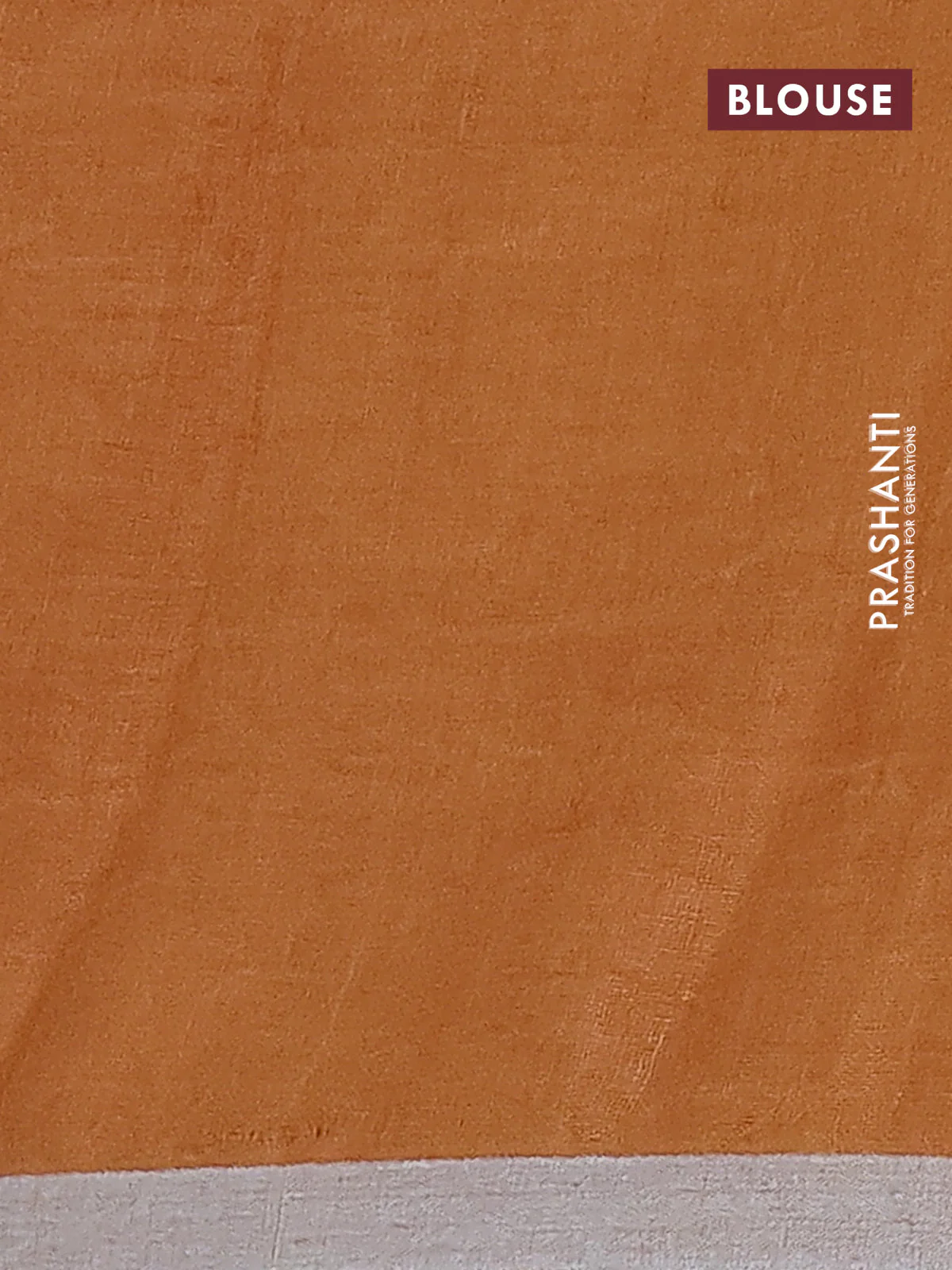 Pure linen saree rustic brown and dark mustard with plain body and silver zari woven border - Image 4