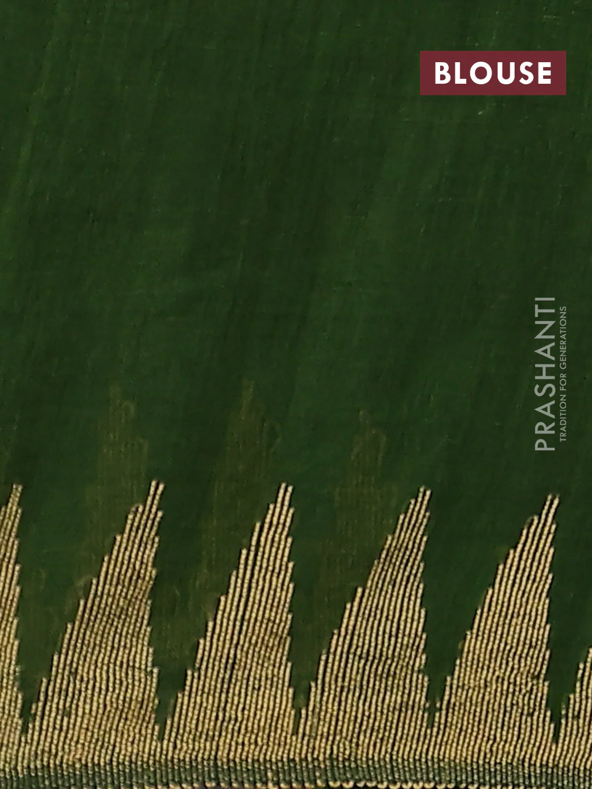 Pure linen saree sap green with plain body and thread weaving pallu - Image 3