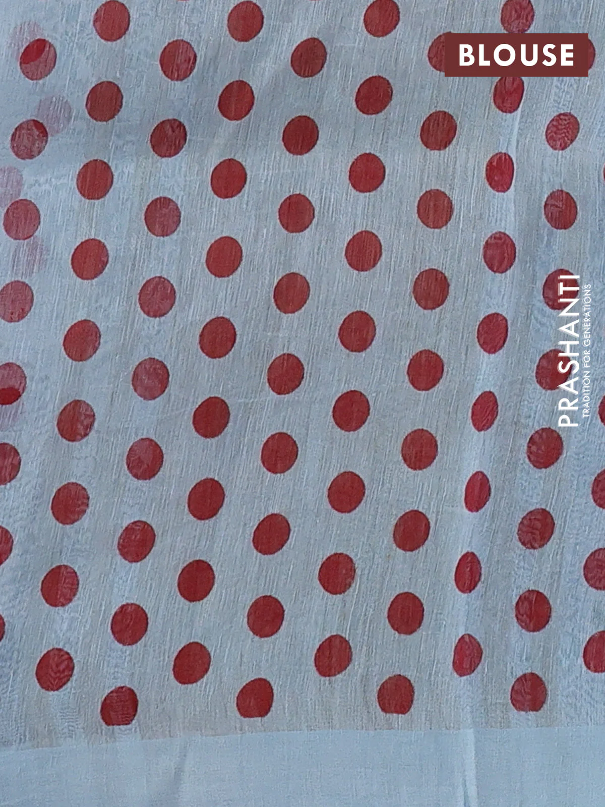 Pure linen silk saree light blue with allover floral prints and simple border - Image 3