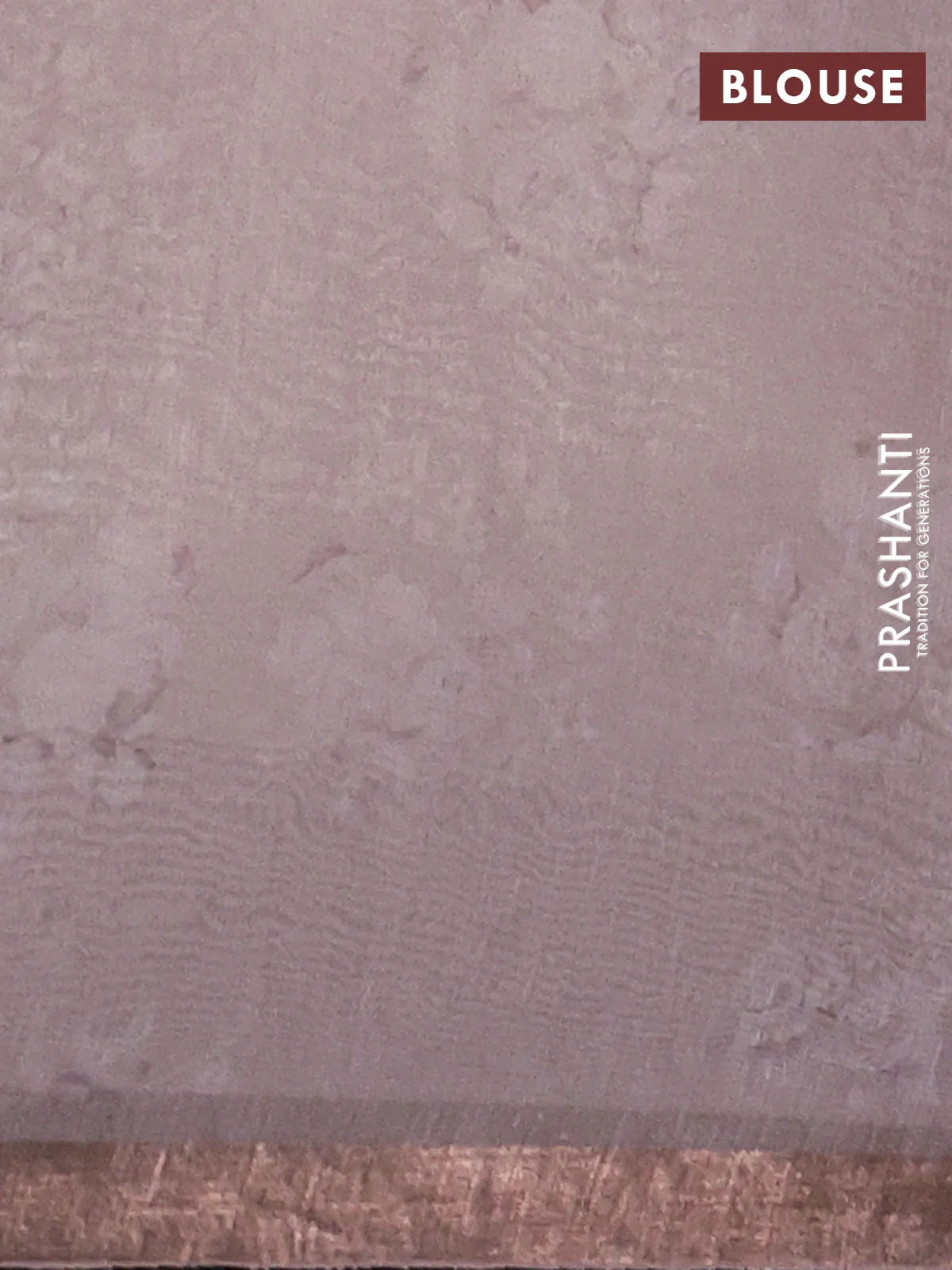 Pure linen silk saree sandal with floral butta prints and small zari woven border - Image 3