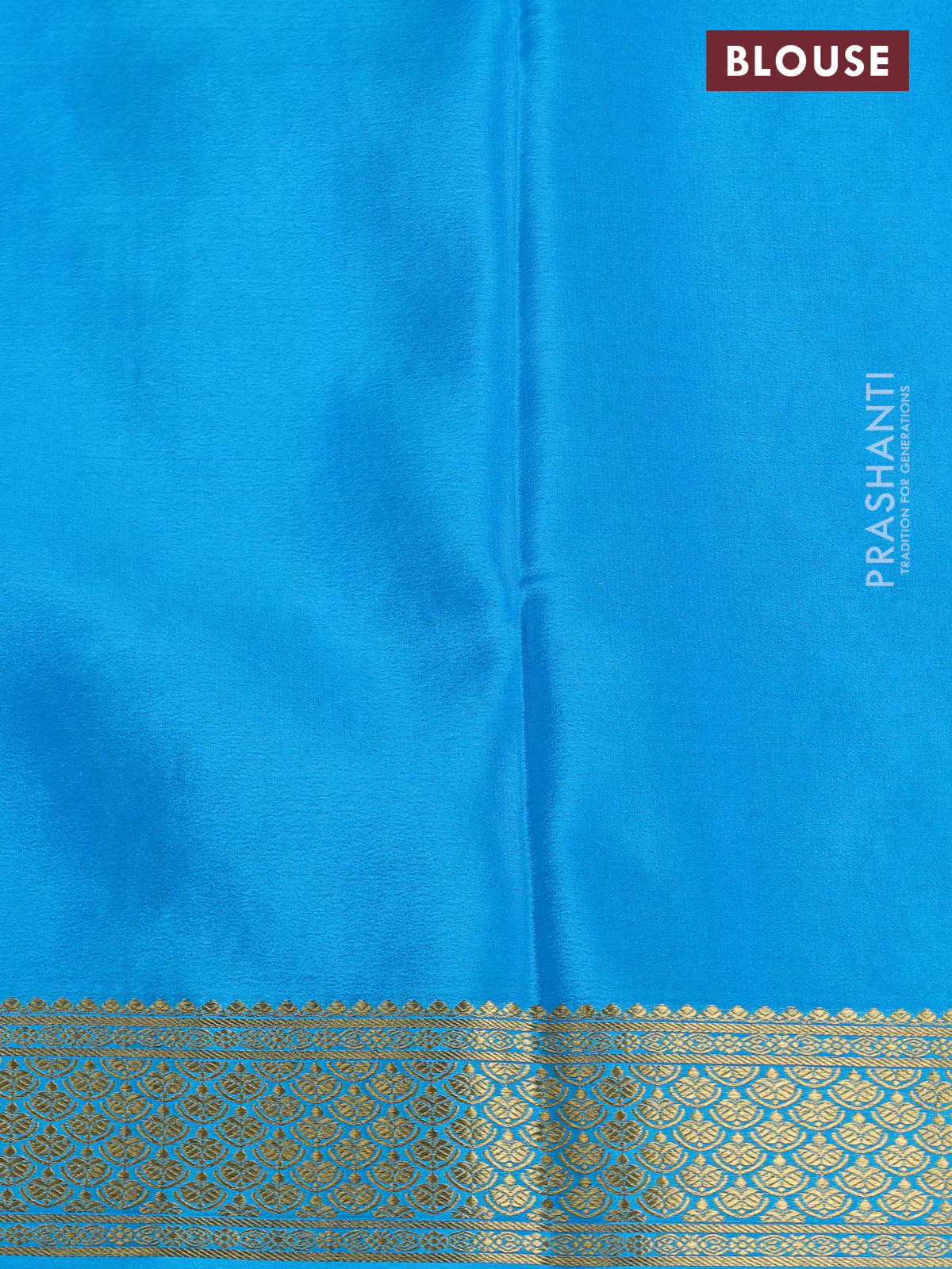 Pure mysore partly silk saree purple and cs blue with allover zari checked pattern and zari woven border - Image 9