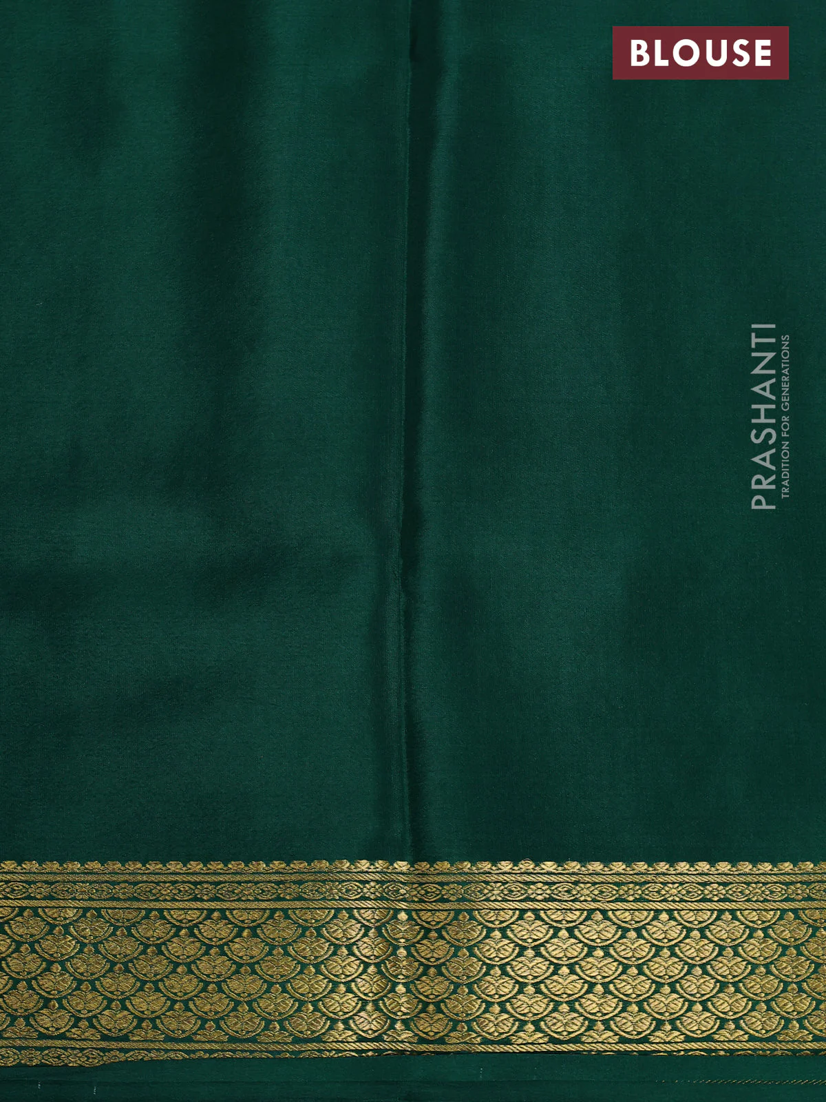 Pure mysore partly silk saree rustic orange and green with allover zari checked pattern and zari woven border - Image 9