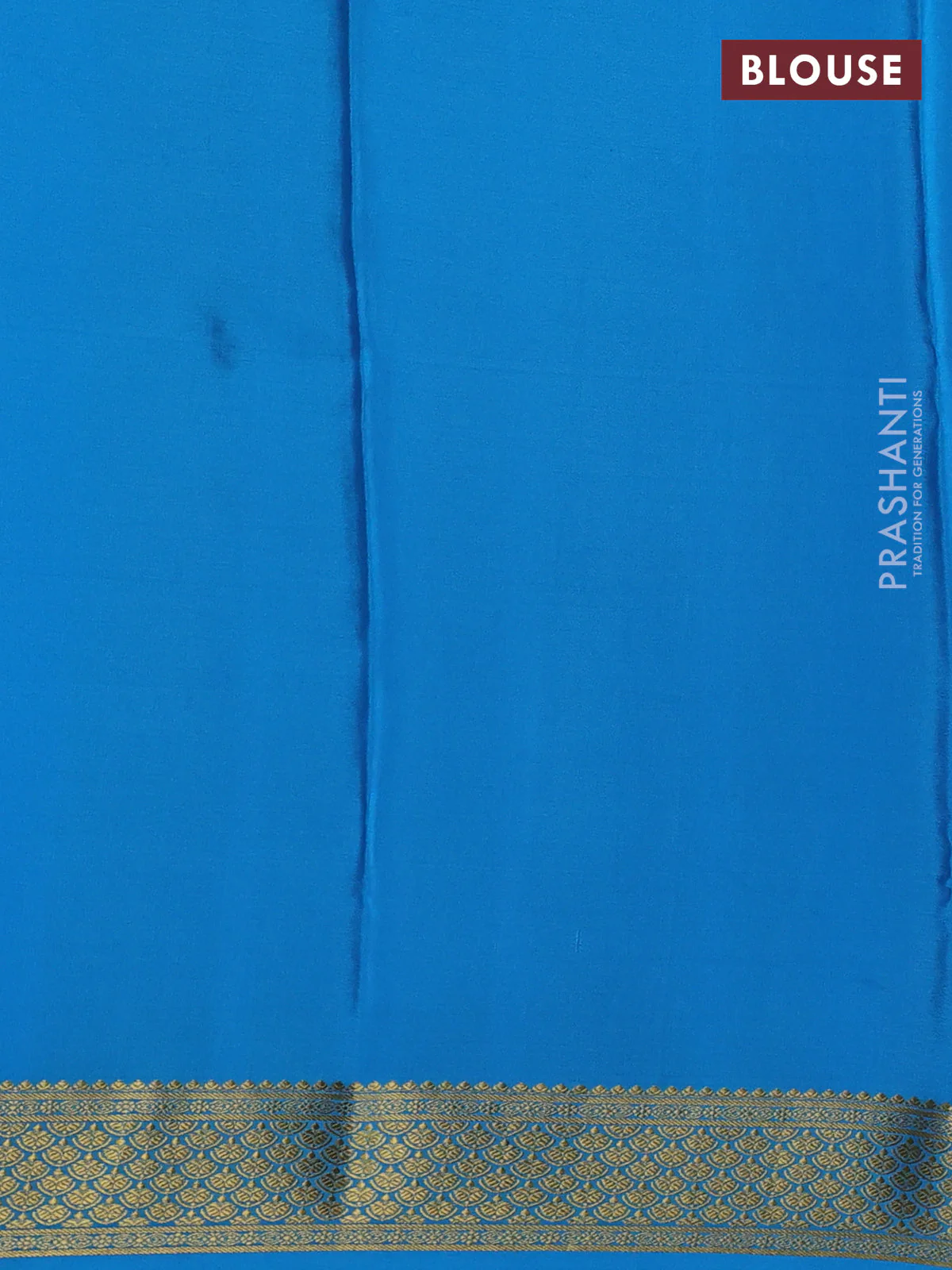 Pure mysore partly silk saree violet and cs blue with allover zari checked pattern and zari woven border - Image 3
