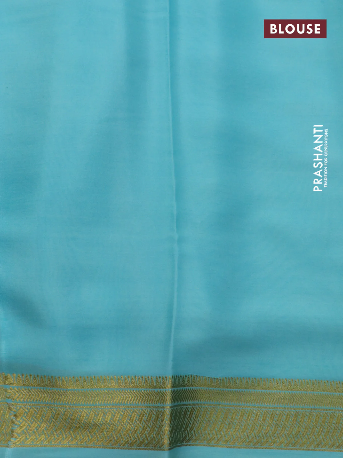 Pure mysore silk saree black and teal shade with kalamkari digital prints and long zari woven border - Image 4