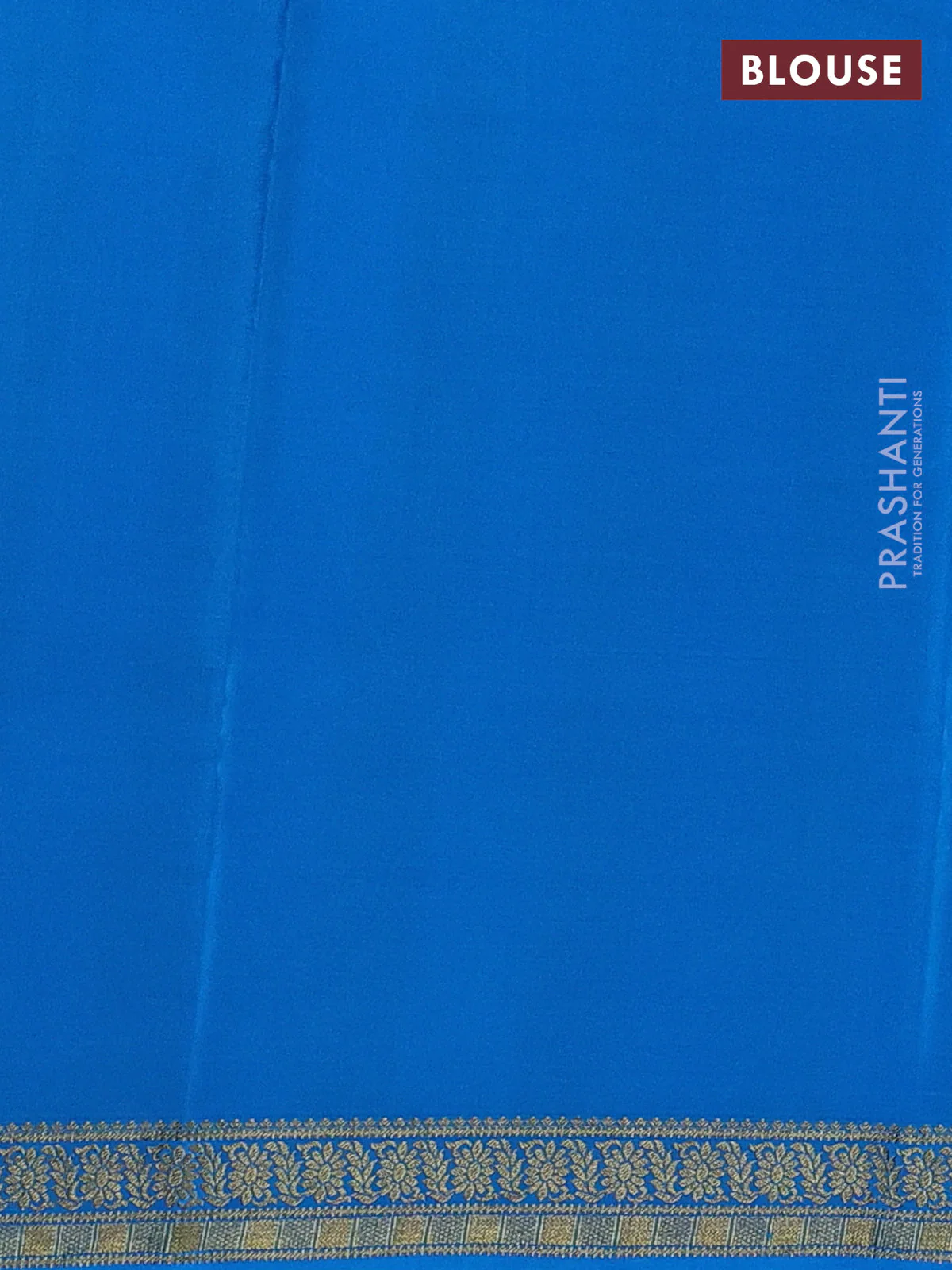 Pure mysore silk saree blue and cs blue with allover zari weaves and zari woven border - Image 3