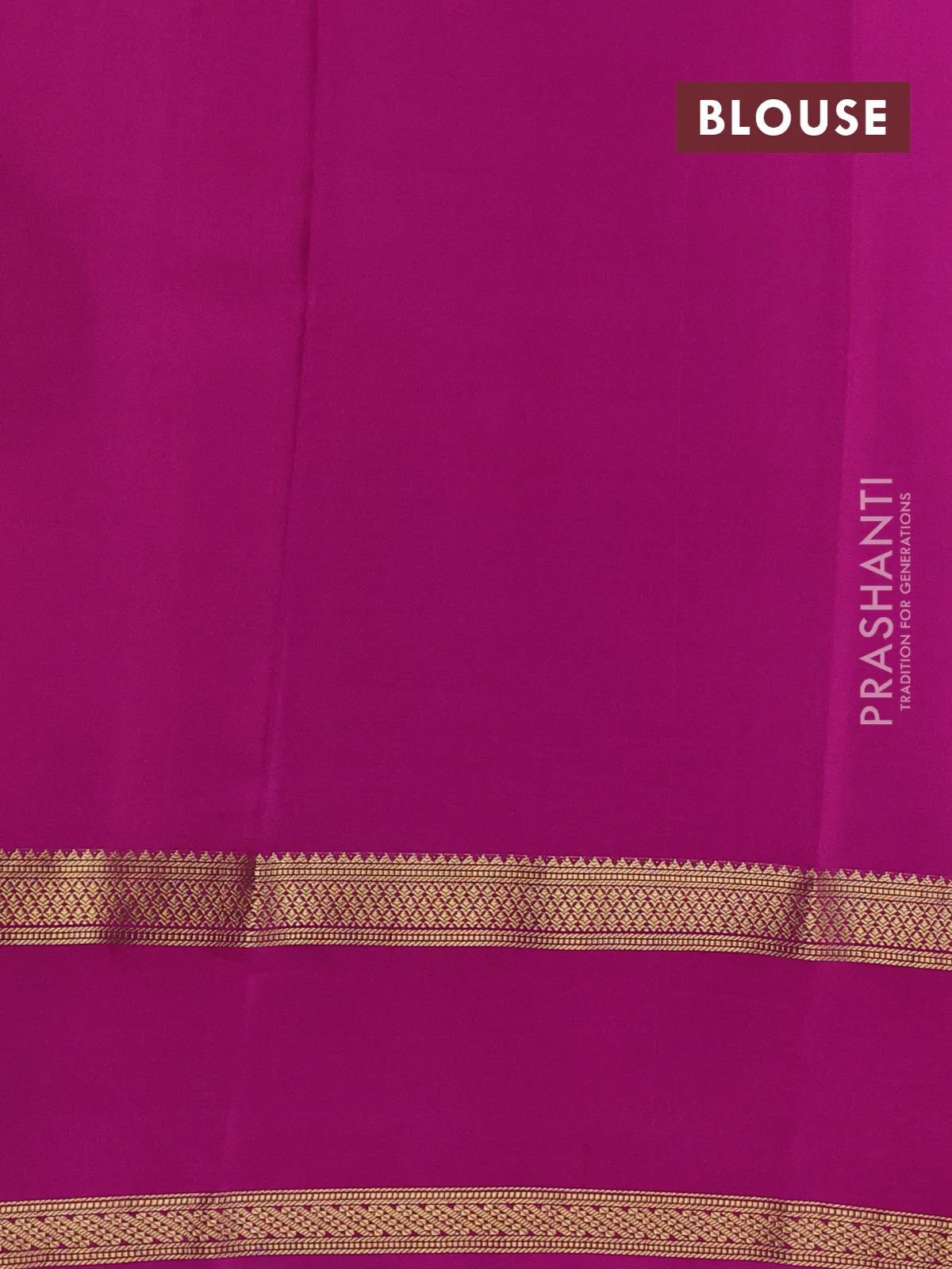 Pure mysore silk saree blue and magenta pink with allover zari woven checked pattern and rettapet zari woven border - Image 3