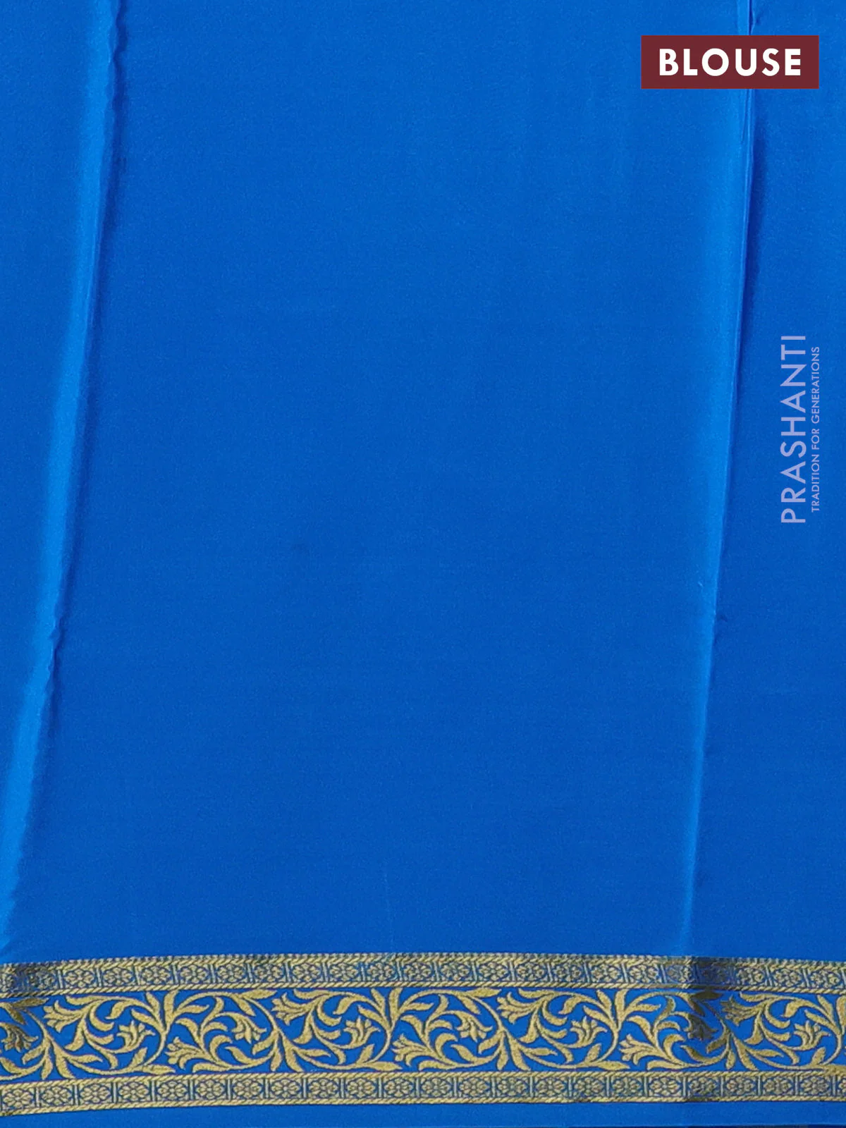 Pure mysore silk saree blue and teal blue with plain body and zari woven border - Image 3