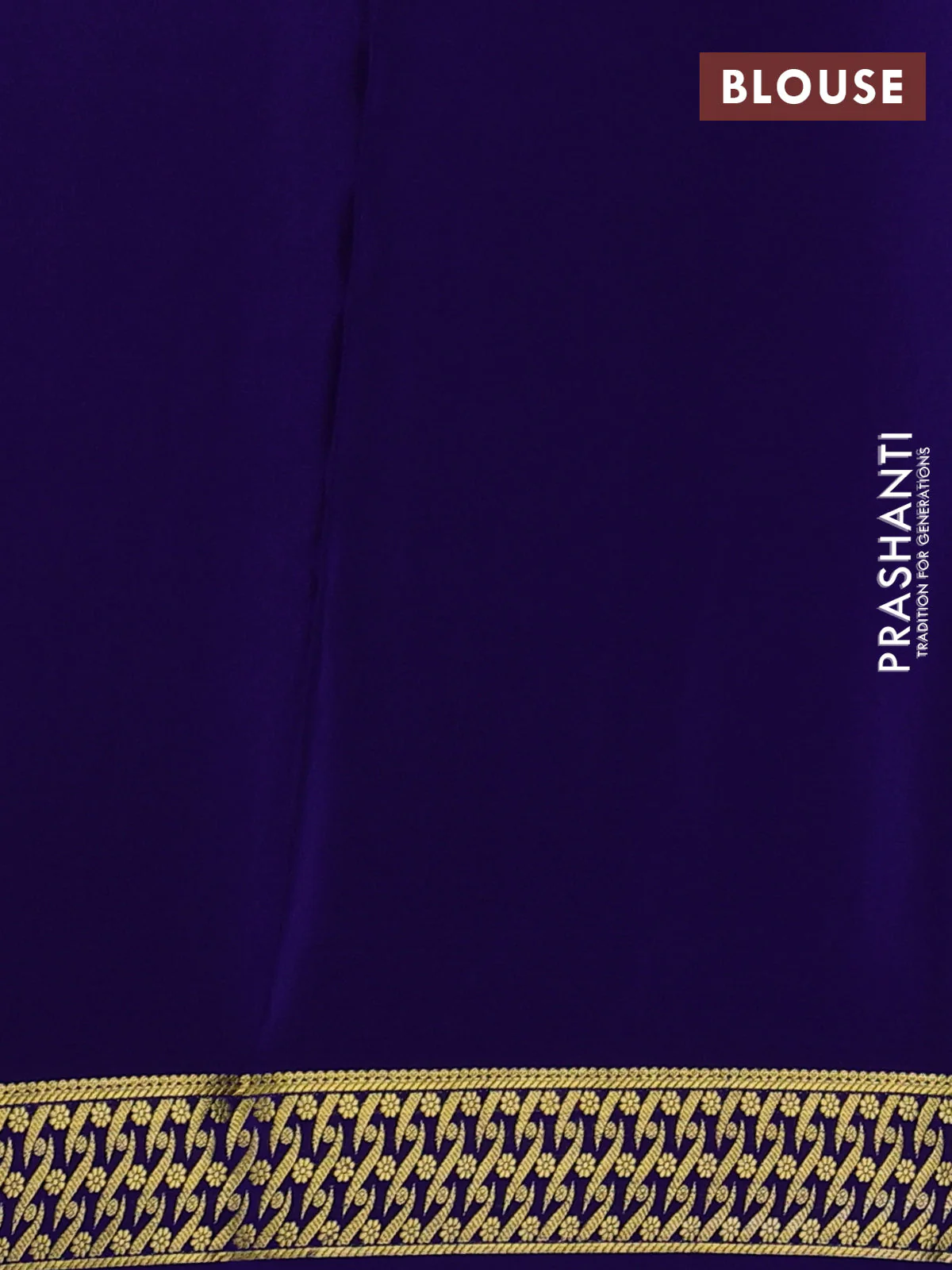 Pure mysore silk saree blue with allover zari woven buttas and zari woven border - Image 3