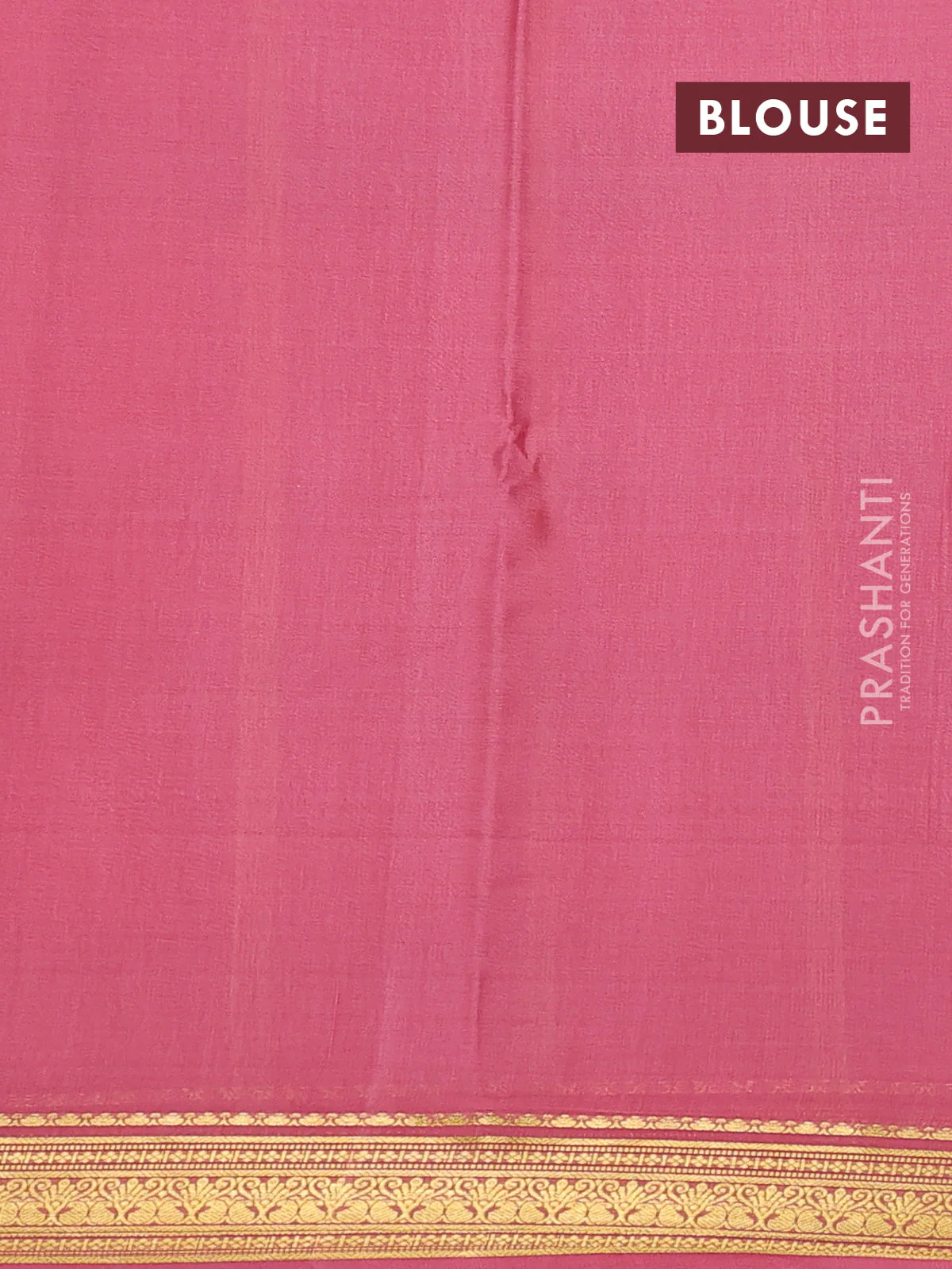Pure mysore silk saree bottle green and pink with plain body and zari woven border - Image 3