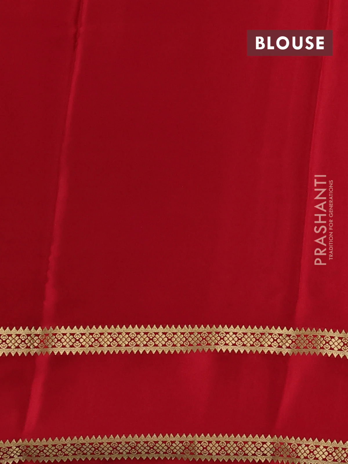Pure mysore silk saree bottle green and red with plain body and rettapet zari woven border - Image 3