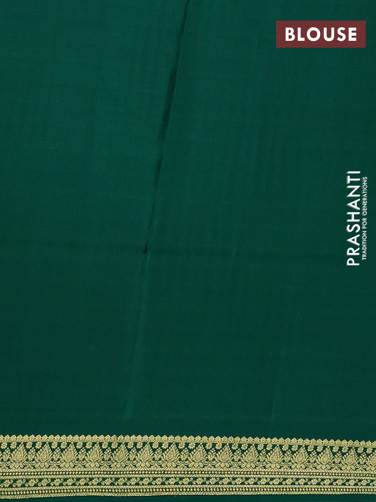 Pure mysore silk saree bottle green with allover zari woven buttas and zari woven border - Image 3