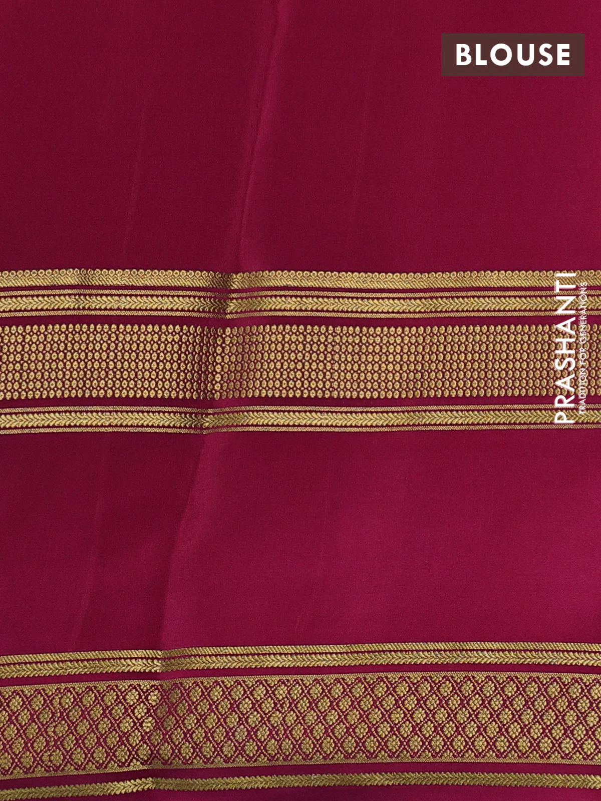 Pure mysore silk saree coffee brown and magenta pink with plain body and rettapet zari woven border - Image 3